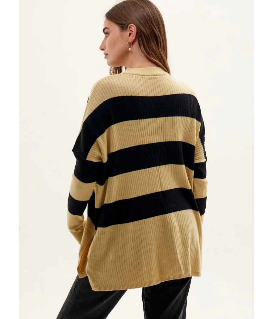 Sweater basico rayado de falso morley