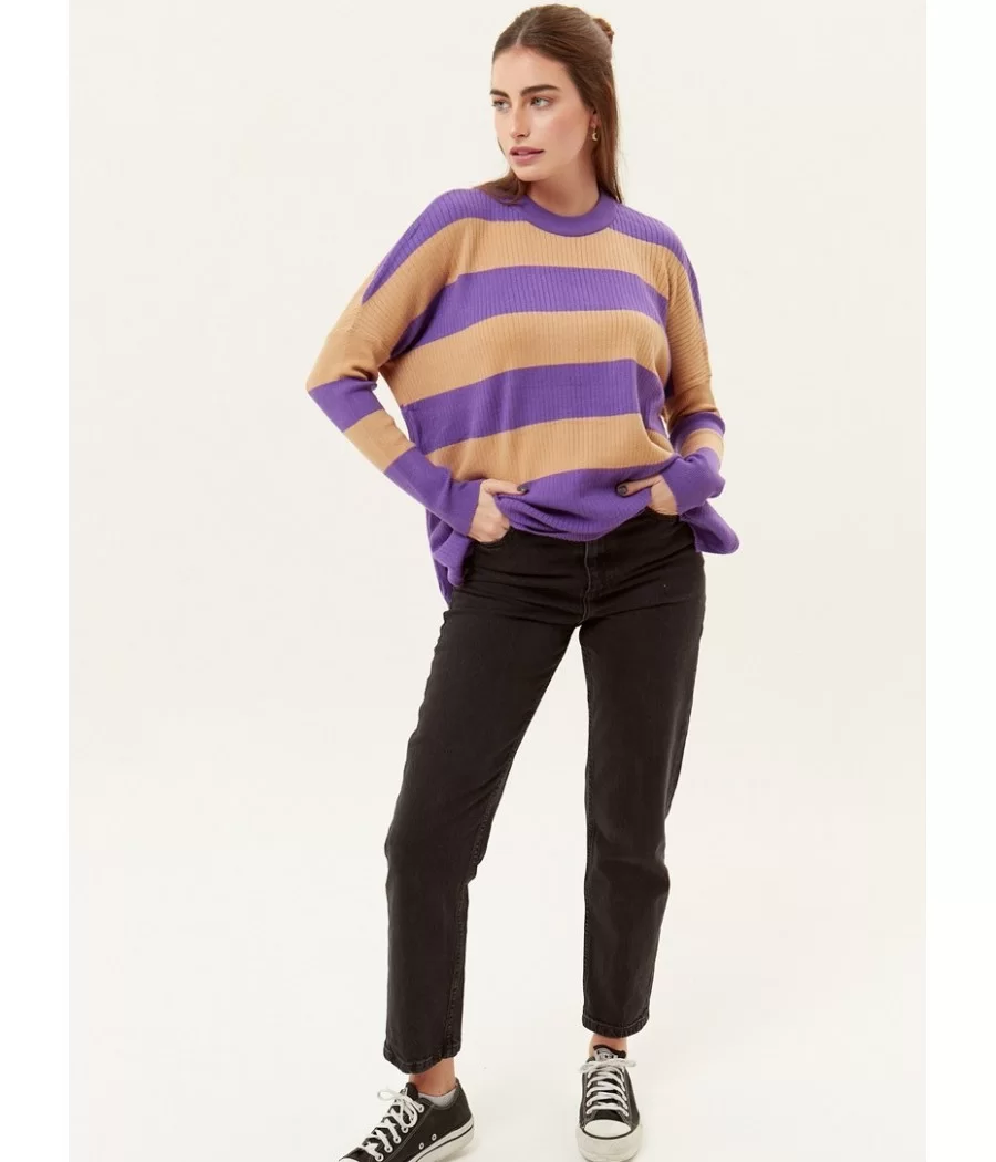 Sweater basico rayado de falso morley