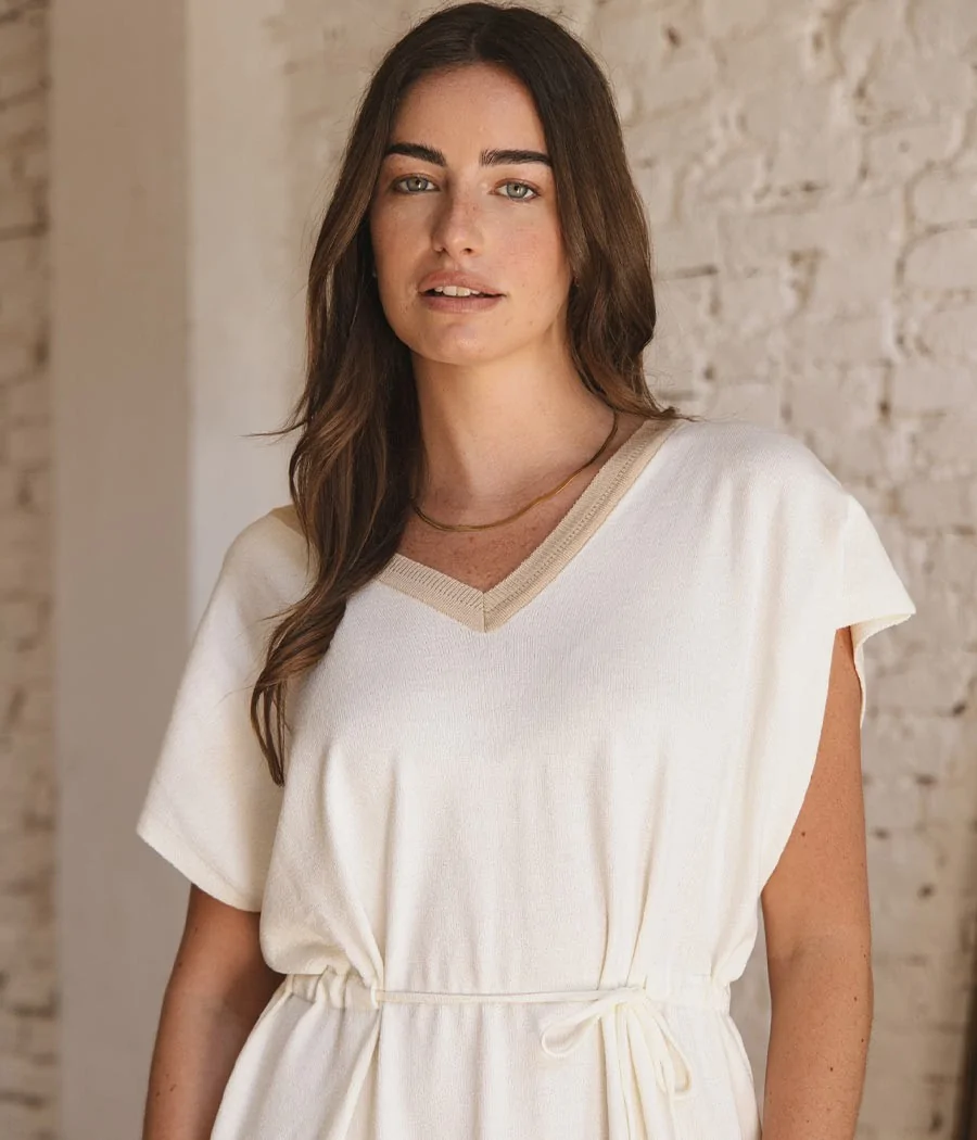 Tunica francia de hilo y lycra