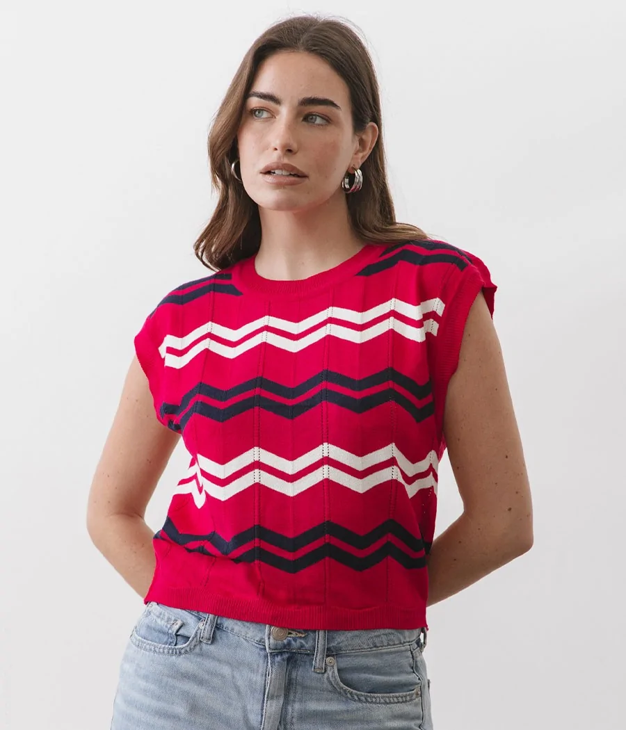 Musculosa honda de hilo y lycra